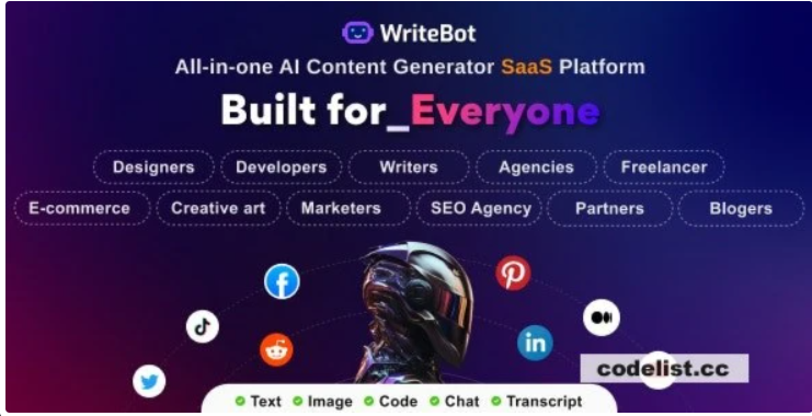 WriteBot – Plataforma SaaS geradora de conteúdo de IA