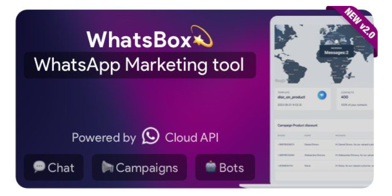 WhatsBox 3.5.1 – Marketing no WhatsApp – Envio em massa, chat, bots, SaaS