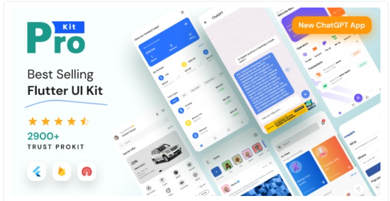 ProKit Flutter – Best Selling Flutter UI Kit with Chat GPT App