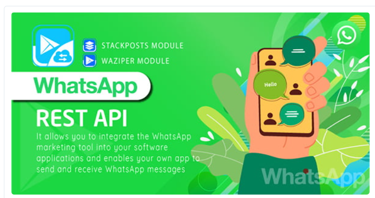 WhatsApp Rest API for Waziper/WhatsApp module for Stackposts