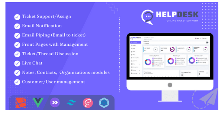 Sistema de Tickets  – Laravel HelpDesk Pro com Suporte por E-mail para Tickets