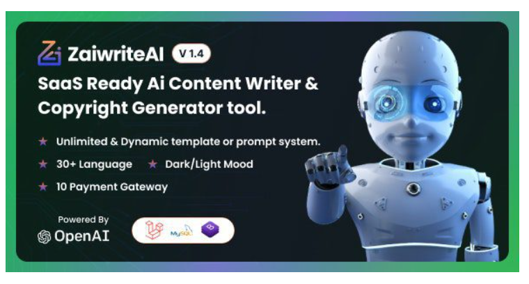 ZaiwriteAI  – Ferramenta de IA para Escrita de Conteúdo e Geração de Direitos Autorais com SaaS